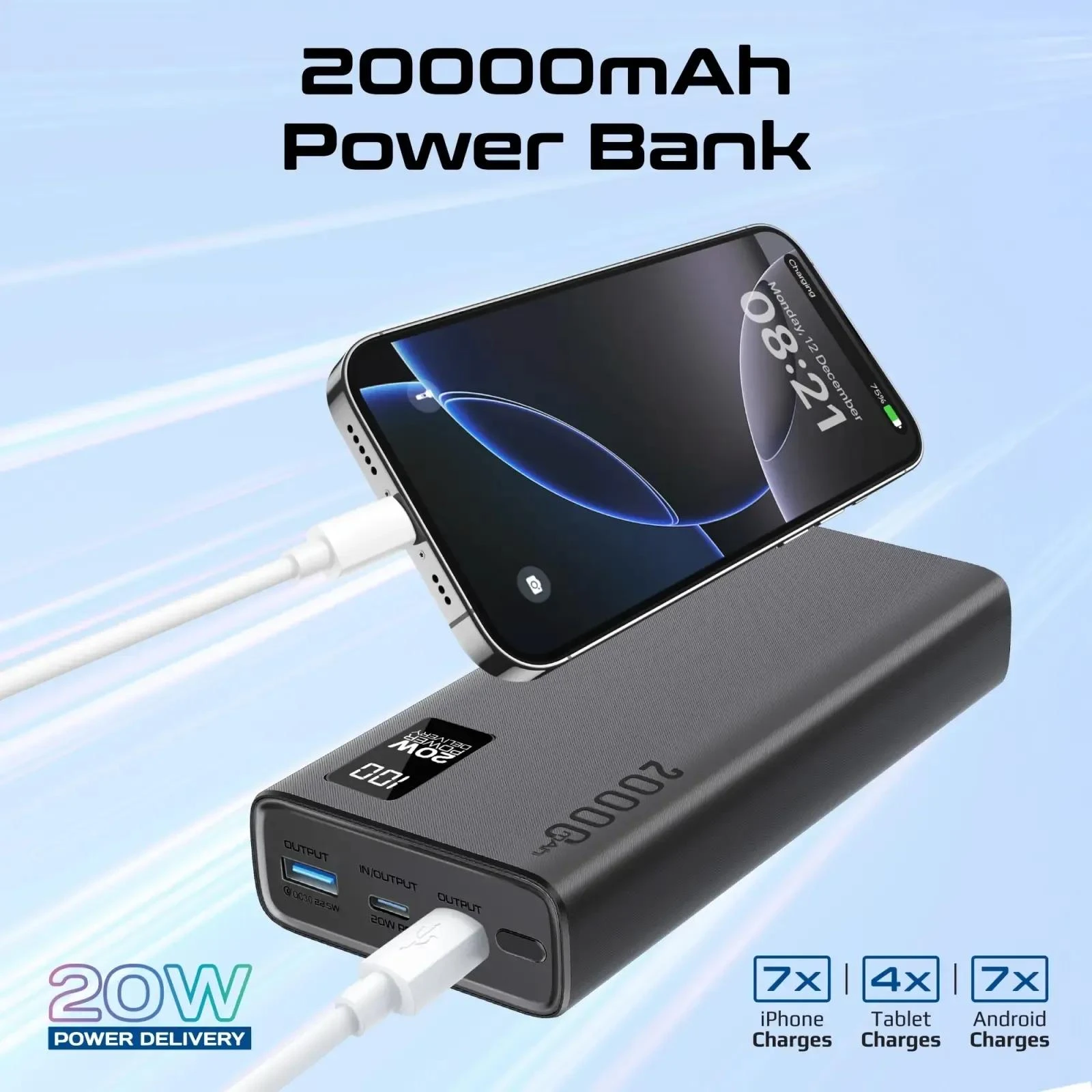Fast Charging Power Bank 20000mAh